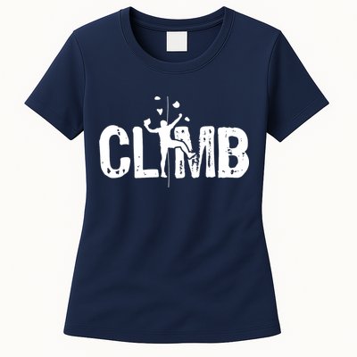 Climb Bouldering Wall Climber Rock Climbing Mountaineer Womens T-Shirt
