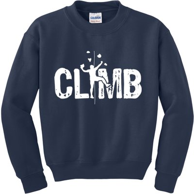 Climb Bouldering Wall Climber Rock Climbing Mountaineer Kids Sweatshirt