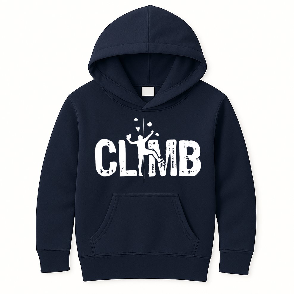 Climb Bouldering Wall Climber Rock Climbing Mountaineer Kids Hoodie