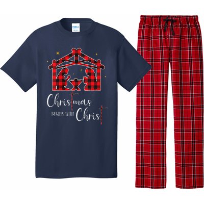 Christmas Begins With Christ Jesus Cross Christian Pajama Pajama Set