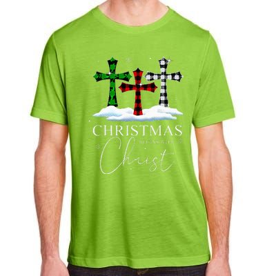 Christmas Begins With Christ Jesus Cross Christian Pajama Adult ChromaSoft Performance T-Shirt