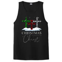 Christmas Begins With Christ Jesus Cross Christian Pajama PosiCharge Competitor Tank