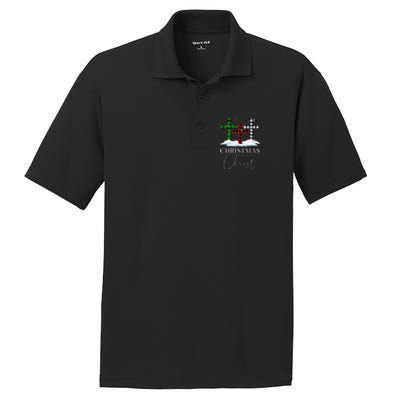 Christmas Begins With Christ Jesus Cross Christian Pajama PosiCharge RacerMesh Polo