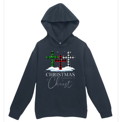 Christmas Begins With Christ Jesus Cross Christian Pajama Urban Pullover Hoodie