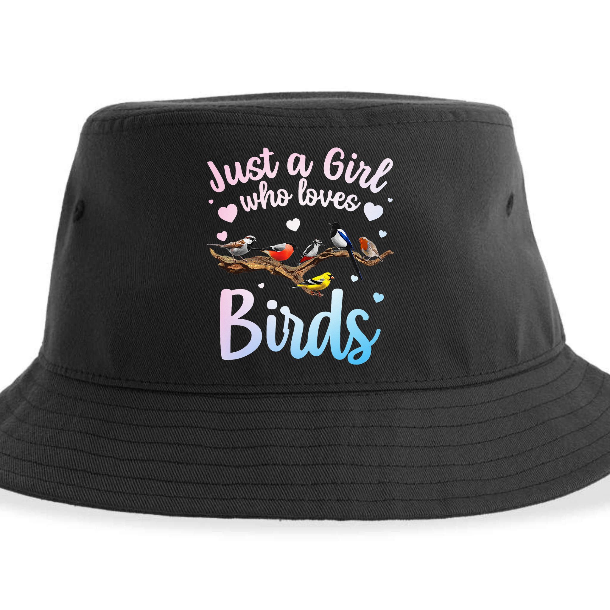 Cool Bird Watcher Art For Women Birding Nerd Birder Sustainable Bucket Hat