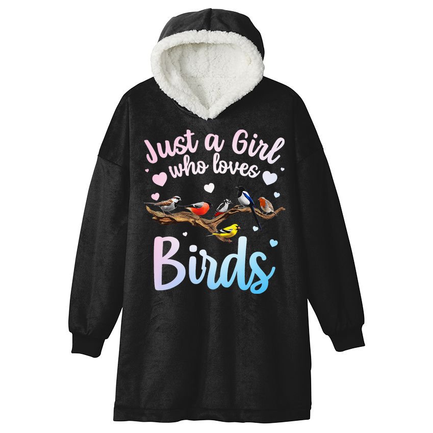 Cool Bird Watcher Art For Women Birding Nerd Birder Hooded Wearable Blanket