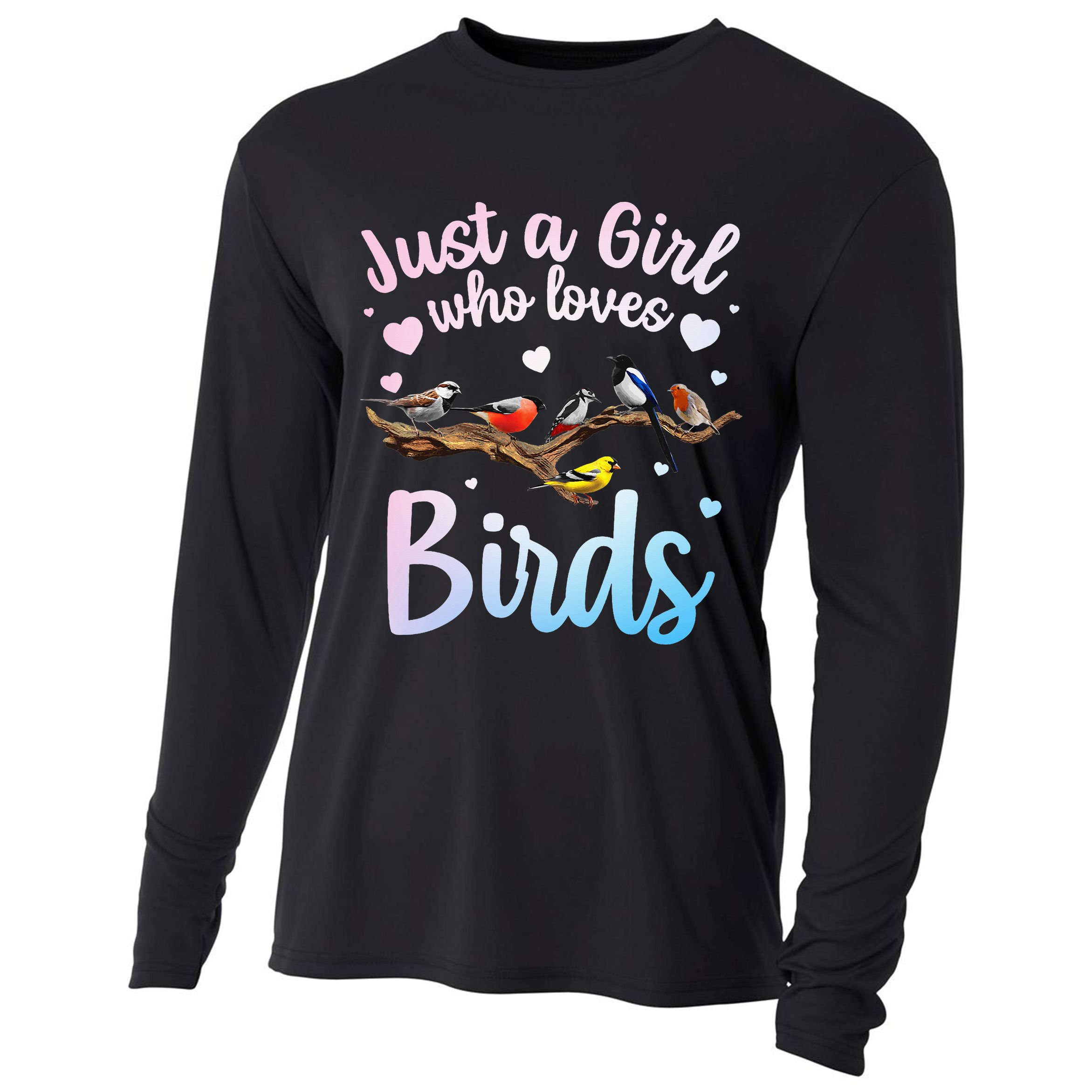 Cool Bird Watcher Art For Women Birding Nerd Birder Cooling Performance Long Sleeve Crew