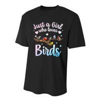 Cool Bird Watcher Art For Women Birding Nerd Birder Youth Performance Sprint T-Shirt