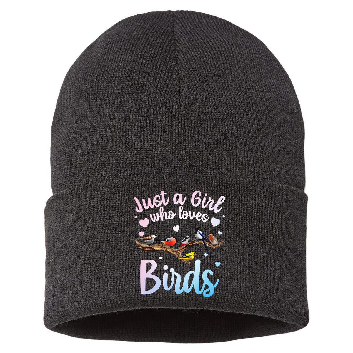 Cool Bird Watcher Art For Women Birding Nerd Birder Sustainable Knit Beanie