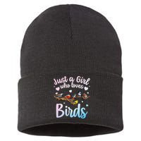 Cool Bird Watcher Art For Women Birding Nerd Birder Sustainable Knit Beanie