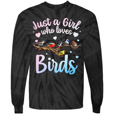 Cool Bird Watcher Art For Women Birding Nerd Birder Tie-Dye Long Sleeve Shirt