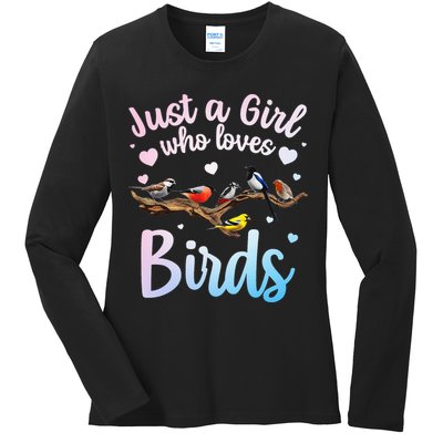 Cool Bird Watcher Art For Women Birding Nerd Birder Ladies Long Sleeve Shirt