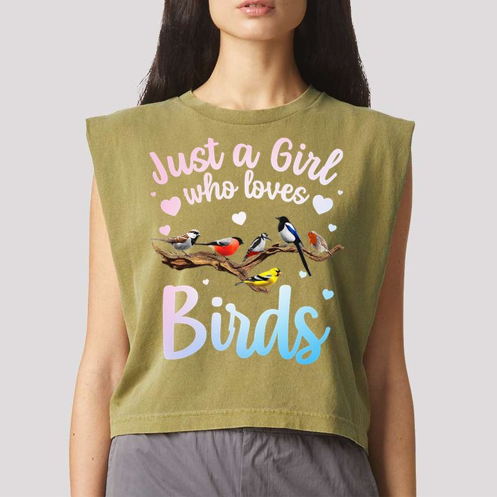 Cool Bird Watcher Art For Women Birding Nerd Birder Garment-Dyed Women's Muscle Tee