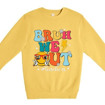 Cute Bruh We Out End Of School Year Teacher Summer Teachers Premium Crewneck Sweatshirt