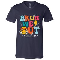 Cute Bruh We Out End Of School Year Teacher Summer Teachers V-Neck T-Shirt