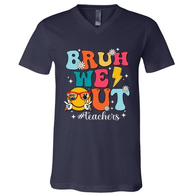 Cute Bruh We Out End Of School Year Teacher Summer Teachers V-Neck T-Shirt