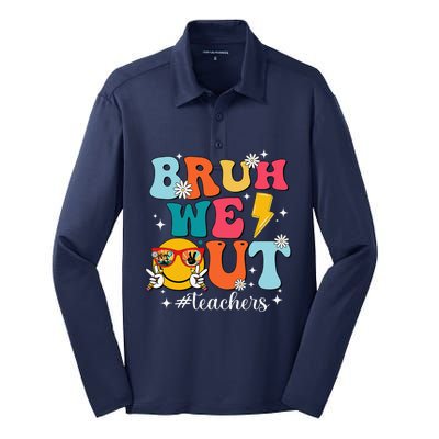 Cute Bruh We Out End Of School Year Teacher Summer Teachers Silk Touch Performance Long Sleeve Polo