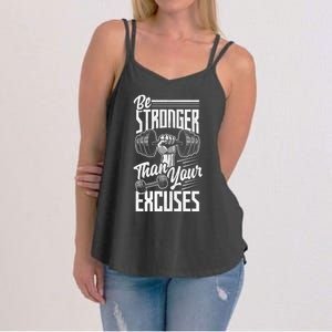 Calisthenics Body Workout Be Stronger Than Your Excuses Great Gift Women's Strappy Tank