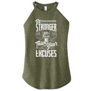 Calisthenics Body Workout Be Stronger Than Your Excuses Great Gift Women's Perfect Tri Rocker Tank