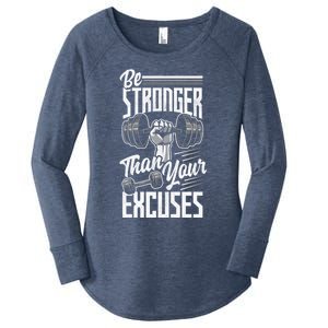 Calisthenics Body Workout Be Stronger Than Your Excuses Great Gift Women's Perfect Tri Tunic Long Sleeve Shirt