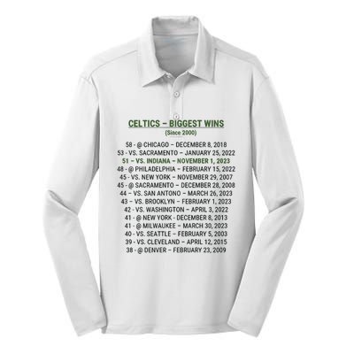 Celtics Biggest Wins Since 2000 Silk Touch Performance Long Sleeve Polo