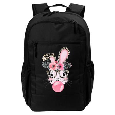 Cute Bunny With Leopard Glasses Bubblegum Easter Day Gifts Backpack
