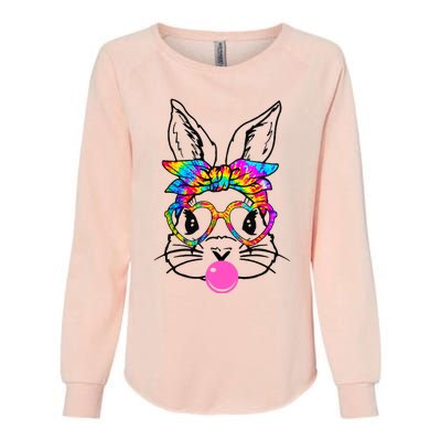 Cute Bunny With Bandana Heart Glasses Bubblegum Easter Day Womens California Wash Sweatshirt