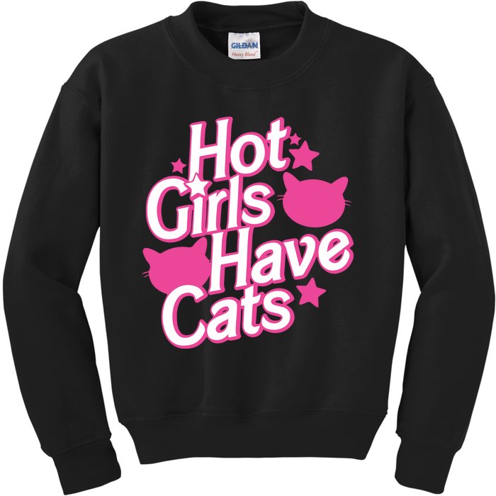 Cats Being Weird Little Guys Hot Girls Have Cats Kids Sweatshirt