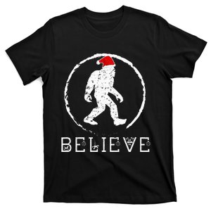 Christmas Bigfoot With Santa Hat Santa Bigfoot T-Shirt