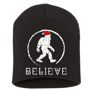 Christmas Bigfoot With Santa Hat Santa Bigfoot Short Acrylic Beanie