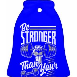 Calisthenics Body Workout Be Stronger Than Your Excuses Cool Gift Ceramic Bell Ornament