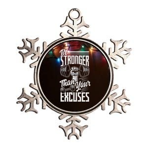 Calisthenics Body Workout Be Stronger Than Your Excuses Cool Gift Metallic Star Ornament