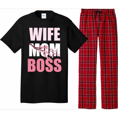 Cherry Blossom Wife Mother Boss Sakura Mothers Day Funny Mom Gift Pajama Set