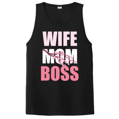 Cherry Blossom Wife Mother Boss Sakura Mothers Day Funny Mom Gift PosiCharge Competitor Tank