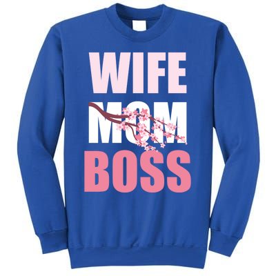 Cherry Blossom Wife Mother Boss Sakura Mothers Day Funny Mom Gift Sweatshirt