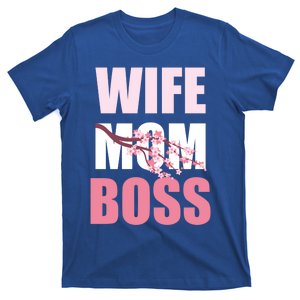 Cherry Blossom Wife Mother Boss Sakura Mothers Day Funny Mom Gift T-Shirt