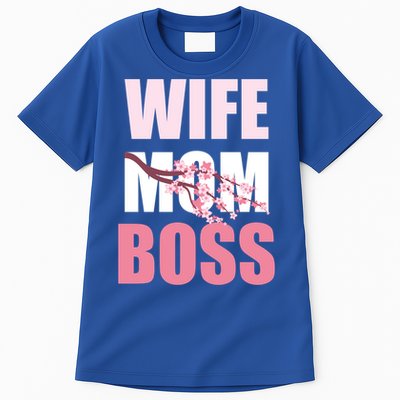 Cherry Blossom Wife Mother Boss Sakura Mothers Day Funny Mom Gift Tall T-Shirt