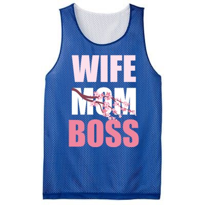 Cherry Blossom Wife Mother Boss Sakura Mothers Day Funny Mom Gift Mesh Reversible Basketball Jersey Tank