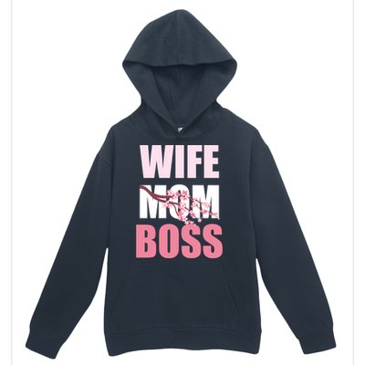 Cherry Blossom Wife Mother Boss Sakura Mothers Day Funny Mom Gift Urban Pullover Hoodie