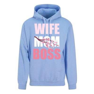 Cherry Blossom Wife Mother Boss Sakura Mothers Day Funny Mom Gift Unisex Surf Hoodie