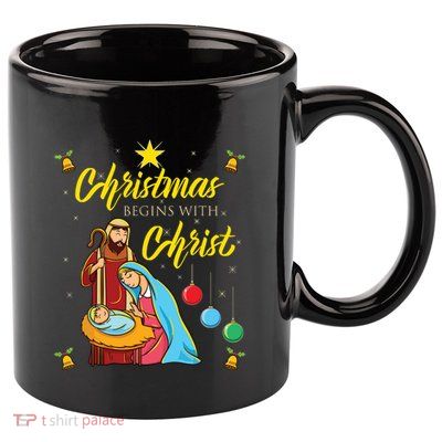 Christmas Begins With Christ Jesus Christmas 11oz C Handle Ceramic Mug