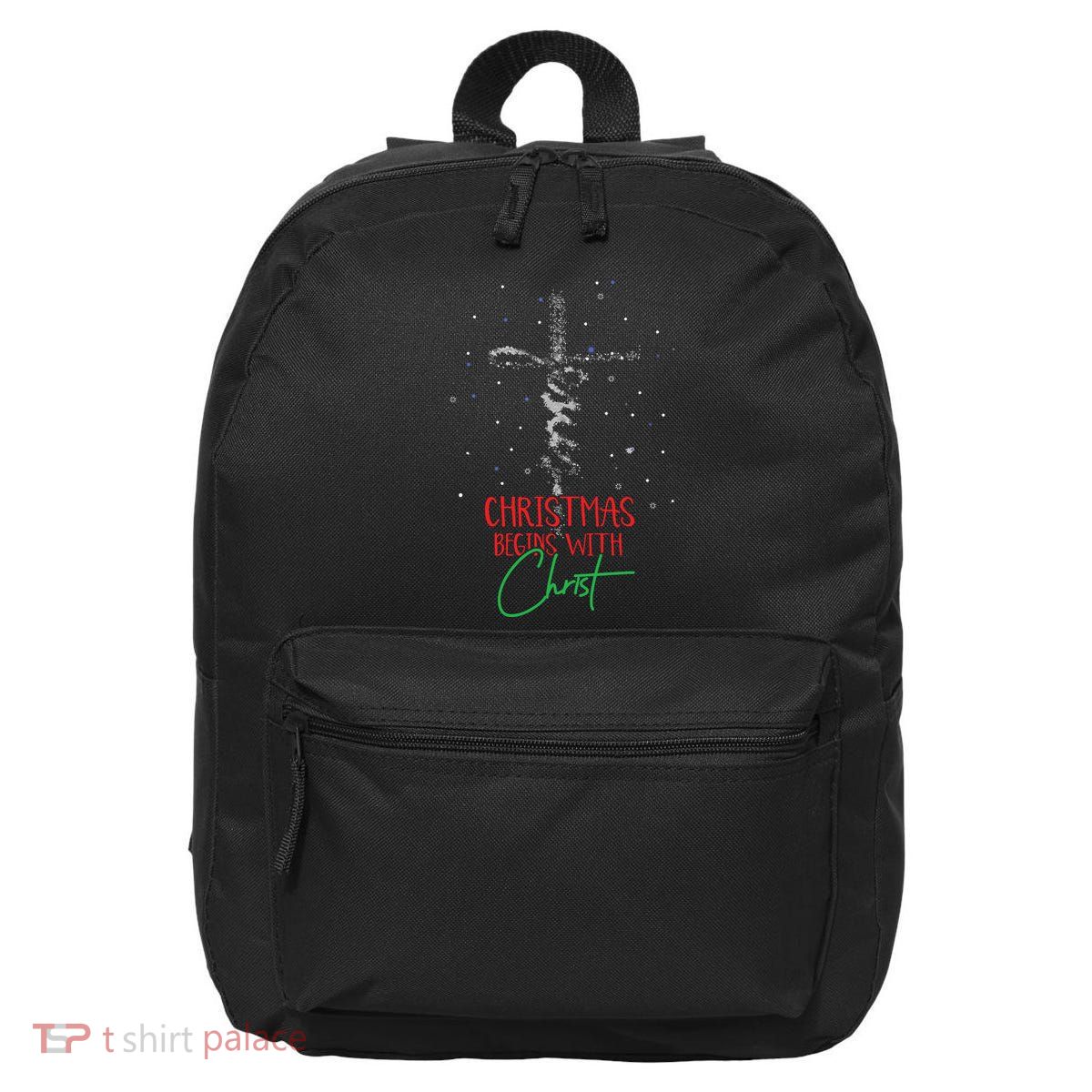 Christmas Begins With Christ Snowman Christian Religious 16 in Basic Backpack