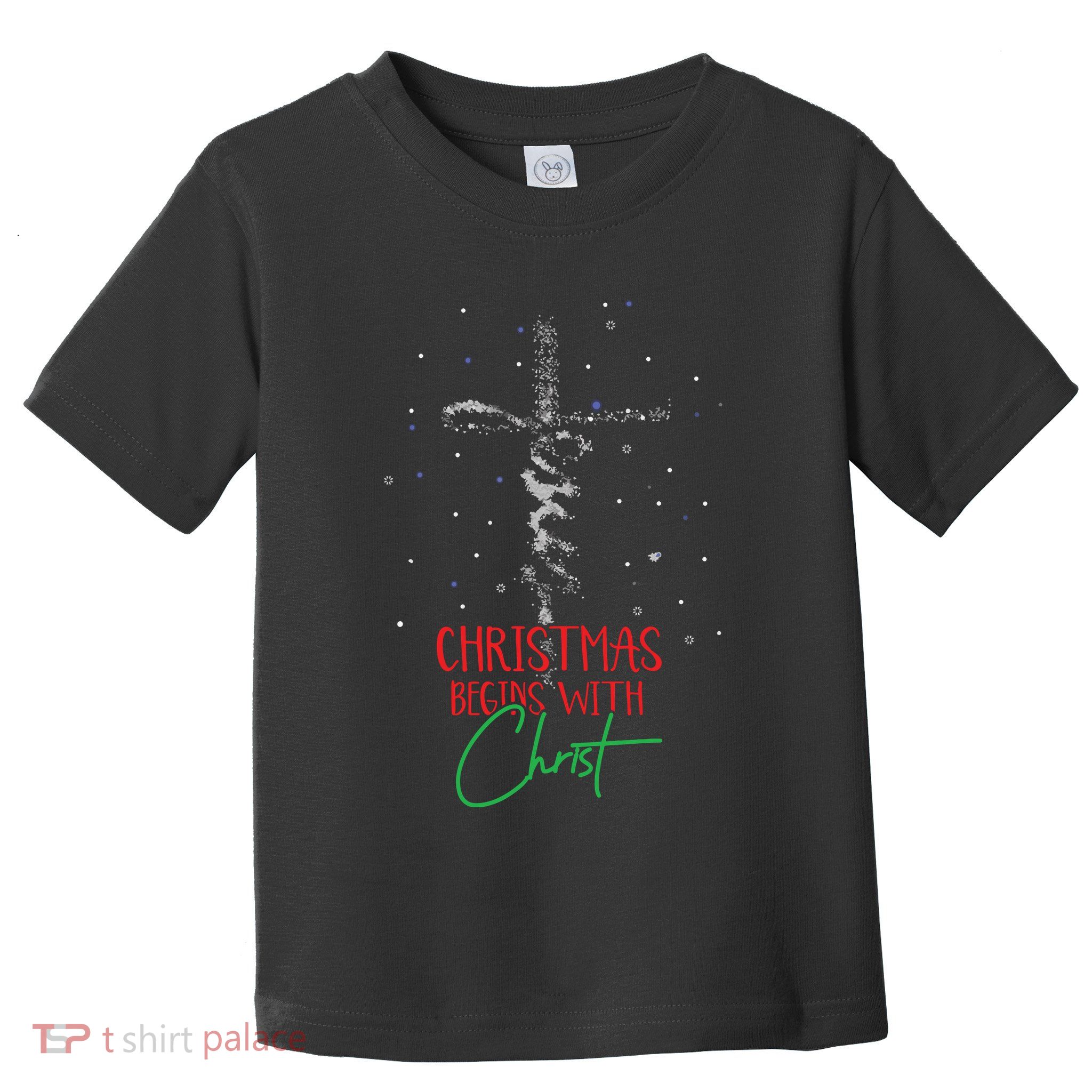 Christmas Begins With Christ Snowman Christian Religious Toddler T-Shirt