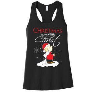 Christmas Begins With Christ Xmas Gift Holiday Costume Women's Racerback Tank