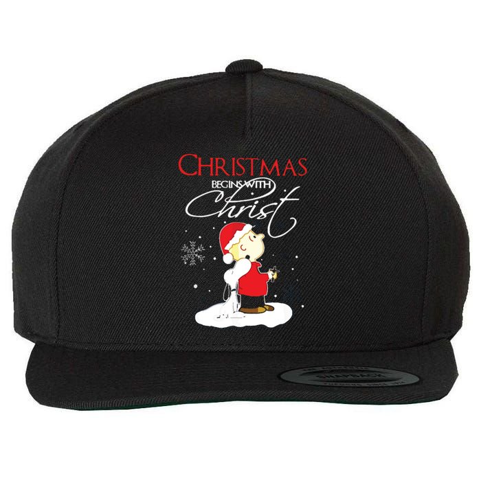 Christmas Begins With Christ Xmas Gift Holiday Costume Wool Snapback Cap