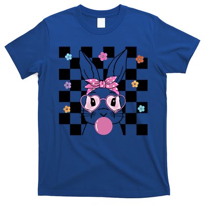 Cute Bunny With Bandana Heart Glasses Bubblegum Easter Day Gift T-Shirt