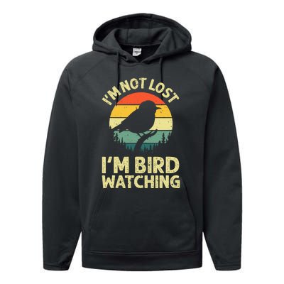 Cool Bird Watching Design Bird Watcher Birder Performance Fleece Hoodie