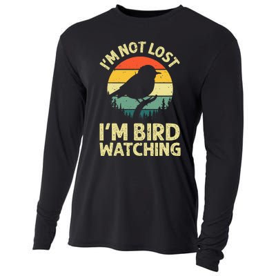 Cool Bird Watching Design Bird Watcher Birder Cooling Performance Long Sleeve Crew