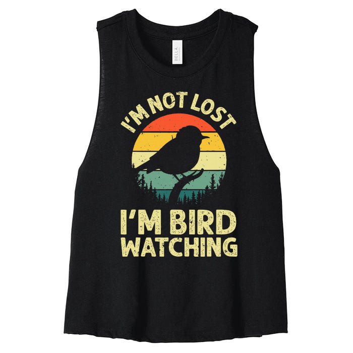 Cool Bird Watching Design Bird Watcher Birder Women's Racerback Cropped Tank