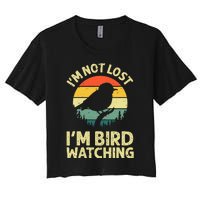 Cool Bird Watching Design Bird Watcher Birder Women's Crop Top Tee